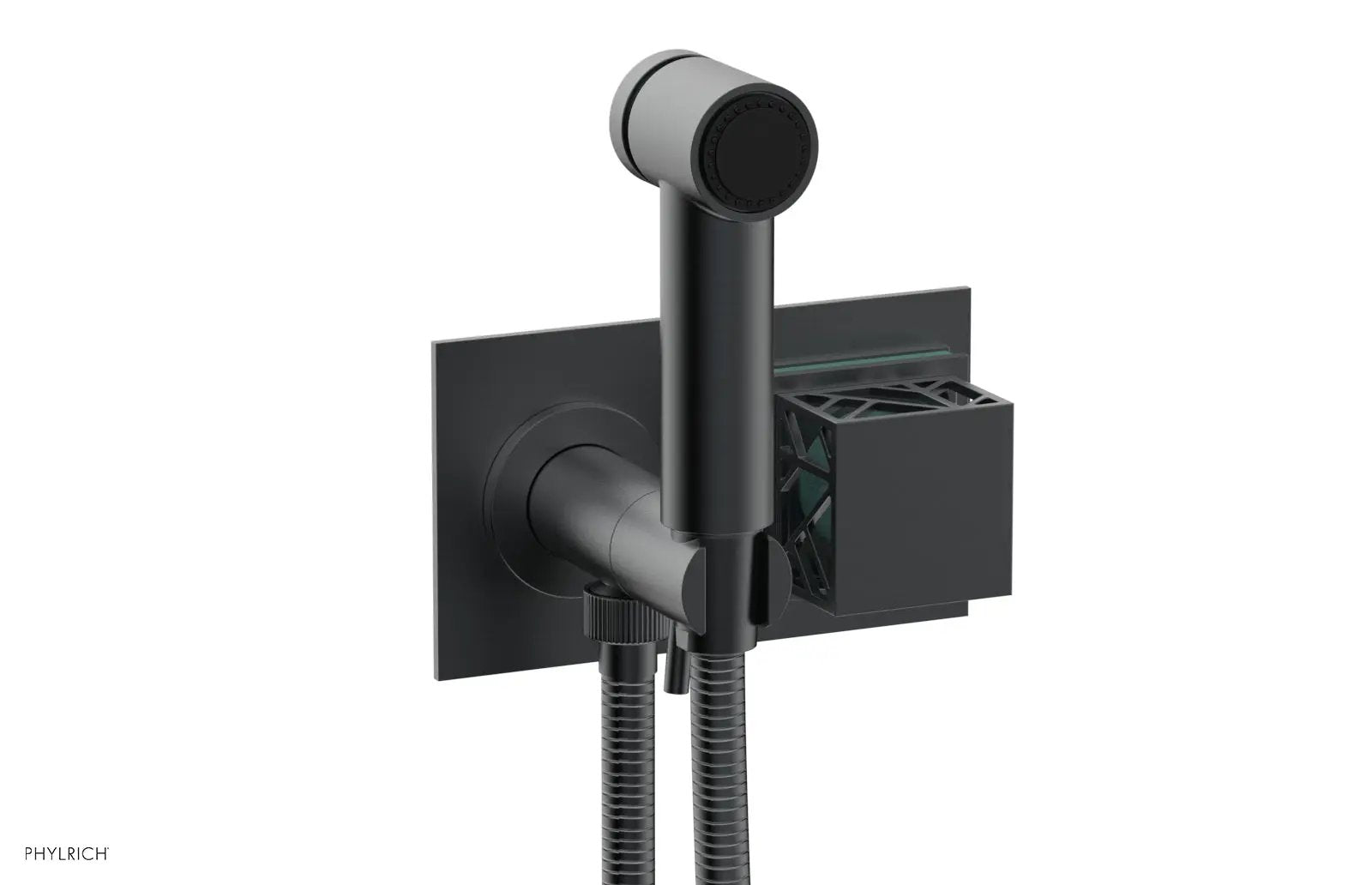 Phylrich JOLIE Wall Mounted Bidet, Square Handle with "Turquoise" Accents by Phylrich