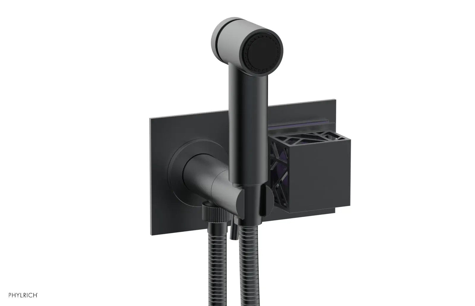 Phylrich JOLIE Wall Mounted Bidet, Square Handle with "Purple" Accents by Phylrich