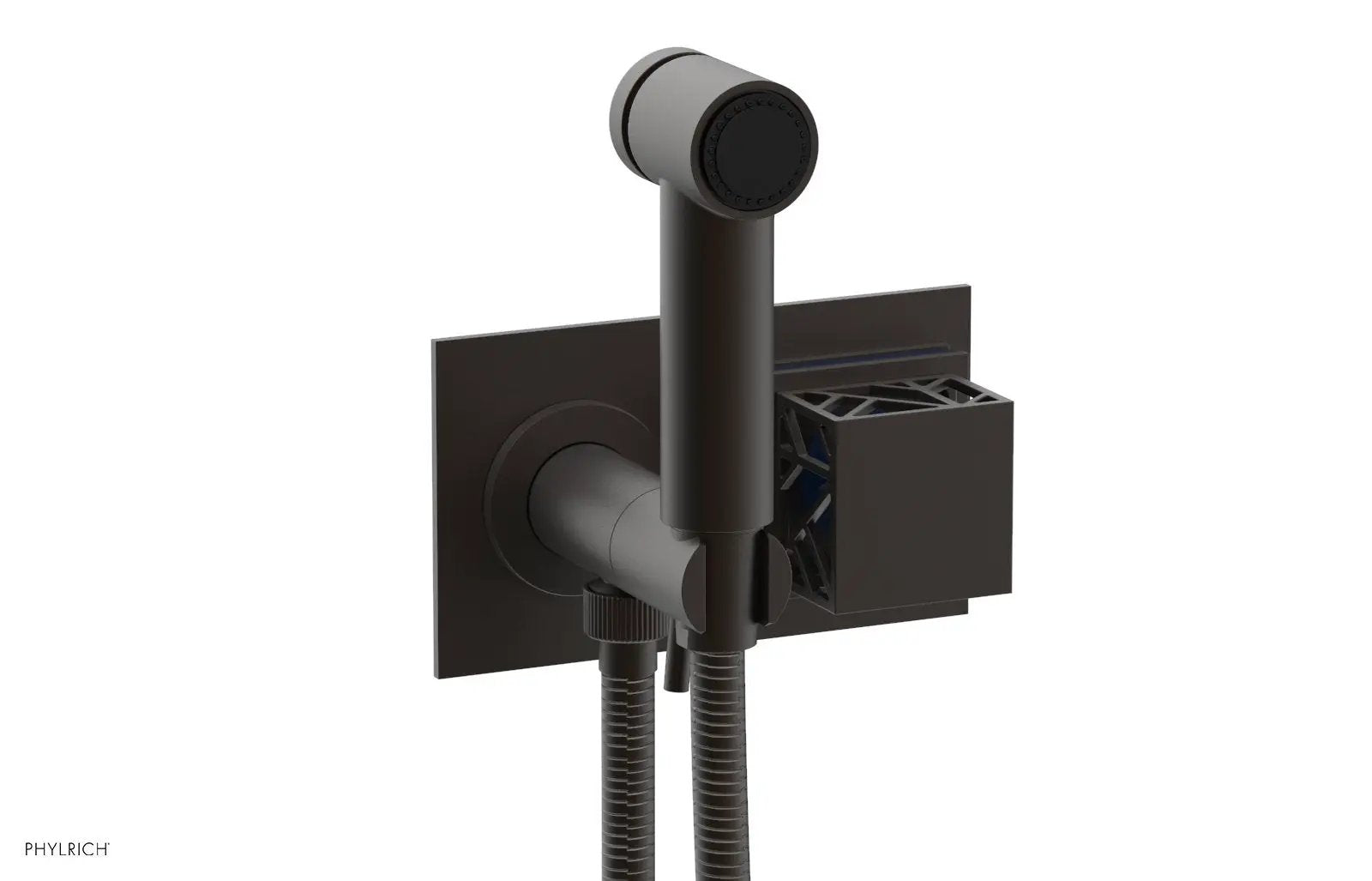 Phylrich JOLIE Wall Mounted Bidet, Square Handle with "Navy Blue" Accents by Phylrich