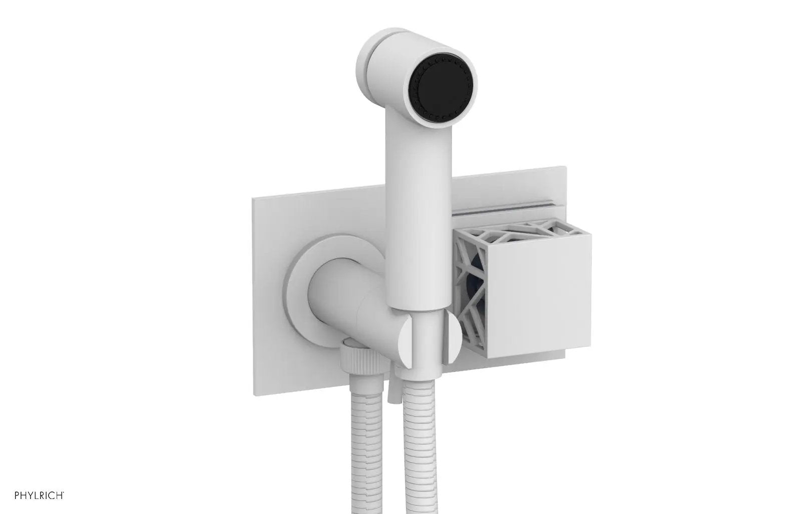 Phylrich JOLIE Wall Mounted Bidet, Square Handle with "Navy Blue" Accents by Phylrich