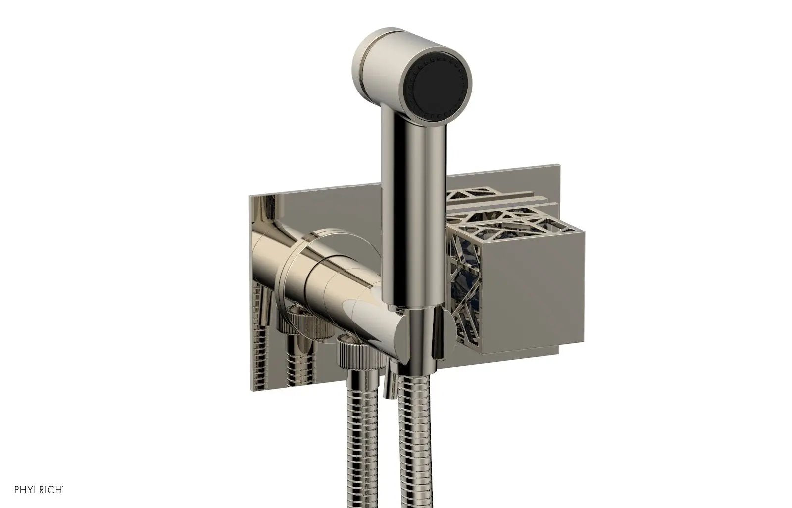 Phylrich JOLIE Wall Mounted Bidet, Square Handle with "Navy Blue" Accents by Phylrich