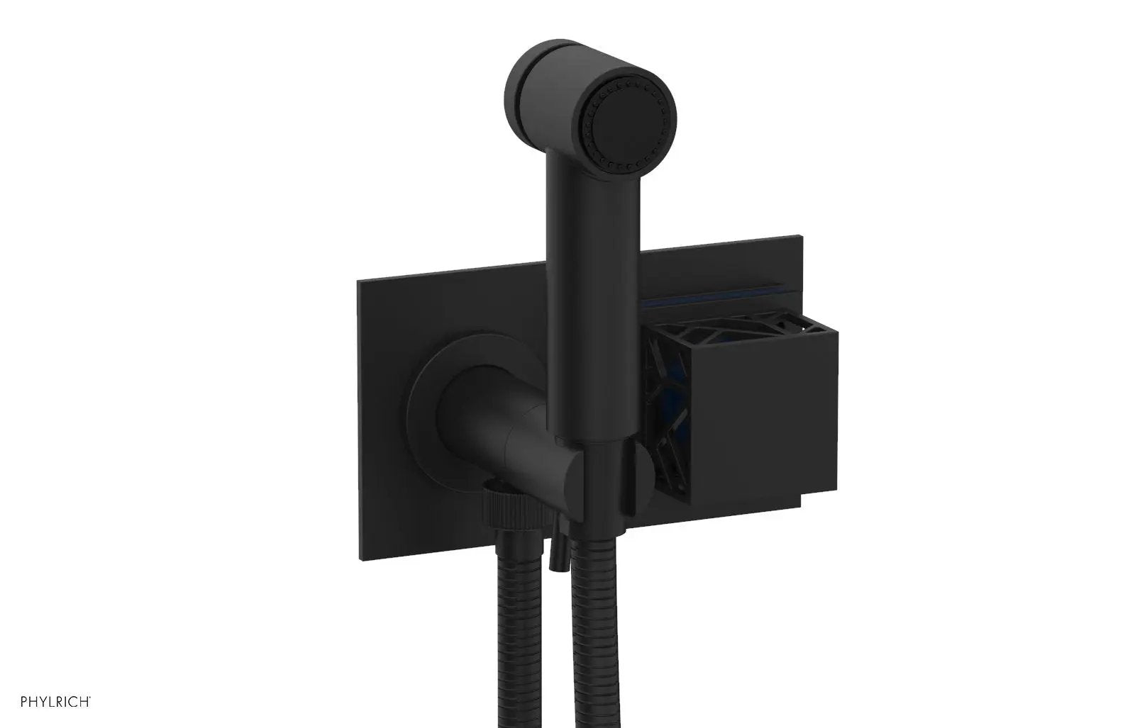 Phylrich JOLIE Wall Mounted Bidet, Square Handle with "Navy Blue" Accents by Phylrich