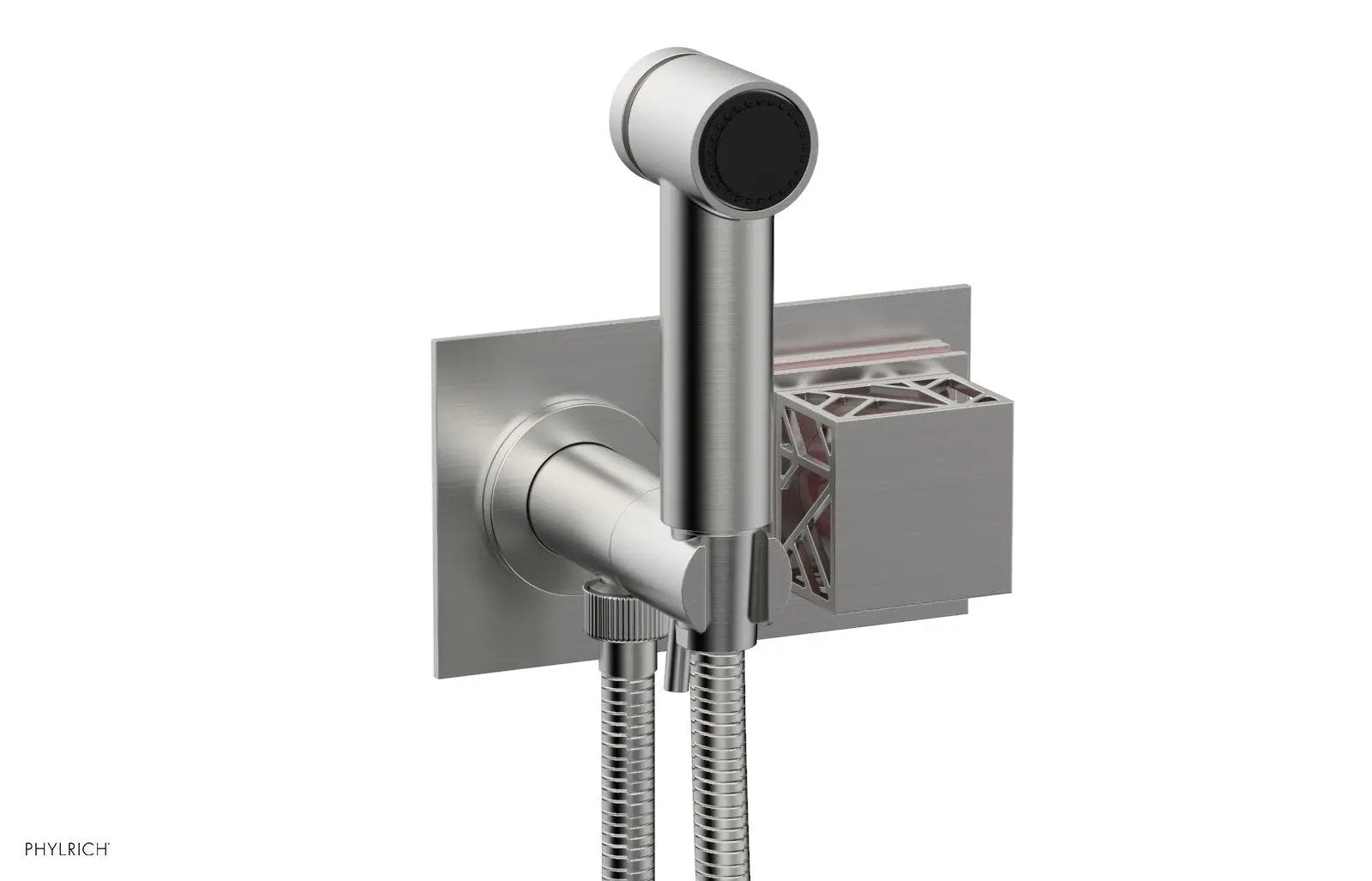 Phylrich JOLIE Wall Mounted Bidet, Square Handle with "Pink" Accents by Phylrich