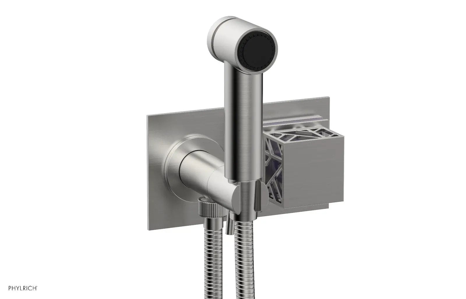 Phylrich JOLIE Wall Mounted Bidet, Square Handle with "Purple" Accents by Phylrich