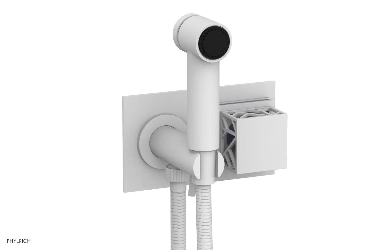 Phylrich JOLIE Wall Mounted Bidet, Square Handle with "Purple" Accents by Phylrich