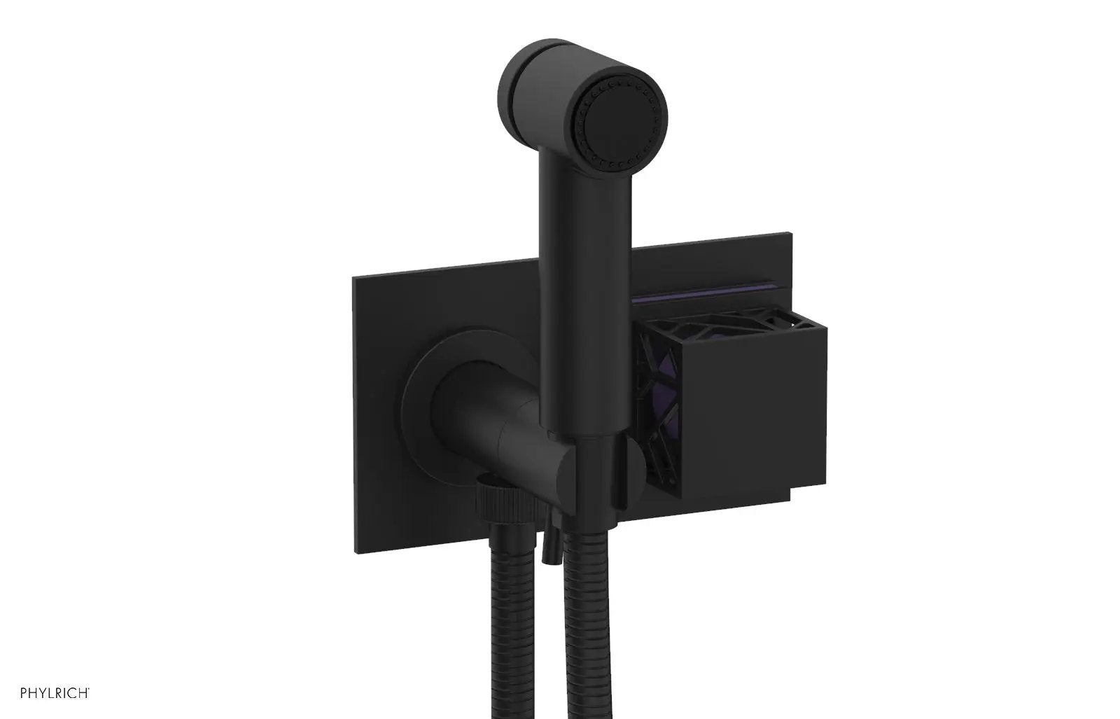 Phylrich JOLIE Wall Mounted Bidet, Square Handle with "Purple" Accents by Phylrich