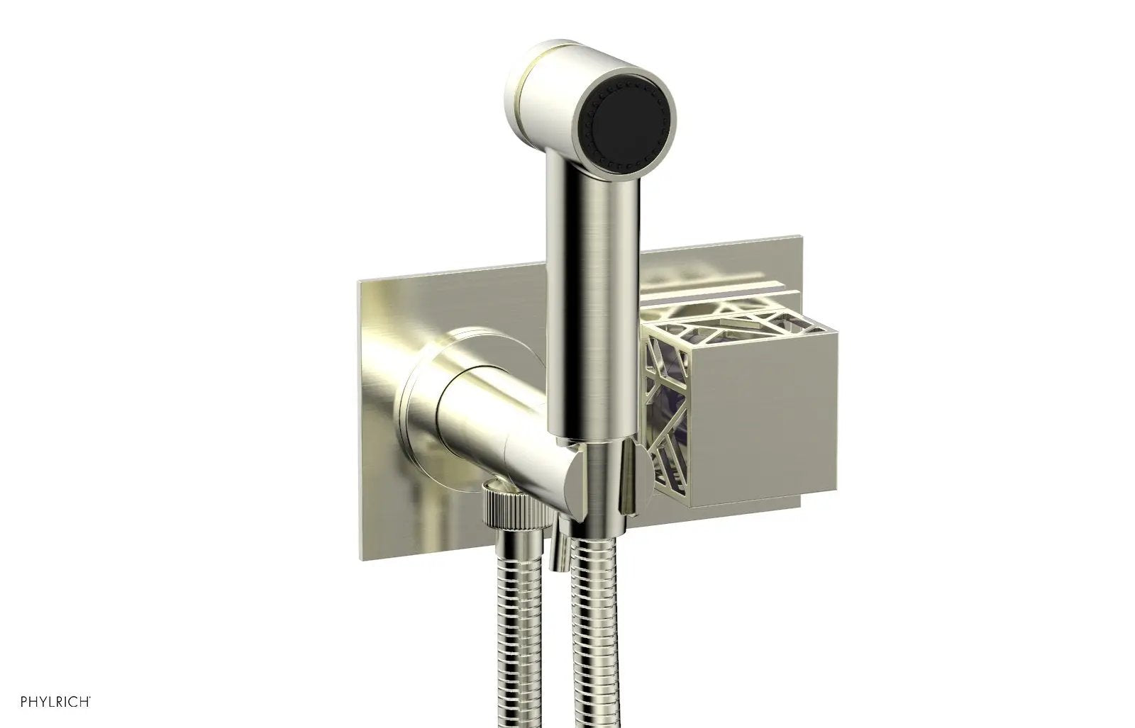 Phylrich JOLIE Wall Mounted Bidet, Square Handle with "Purple" Accents by Phylrich