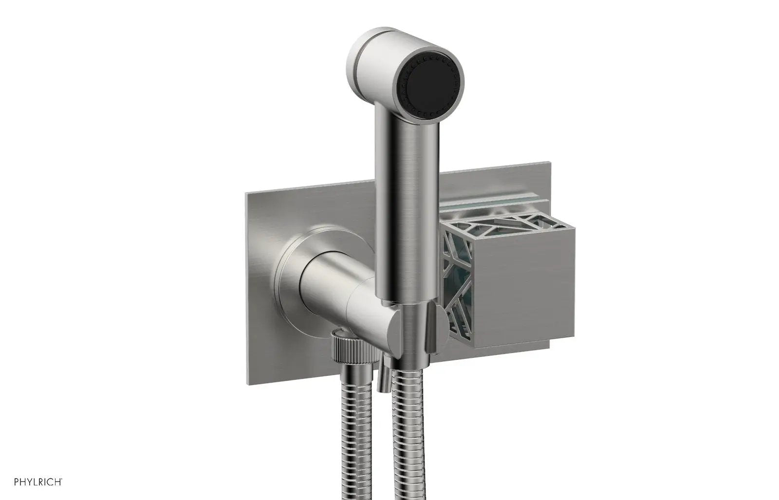 Phylrich JOLIE Wall Mounted Bidet, Square Handle with "Turquoise" Accents by Phylrich