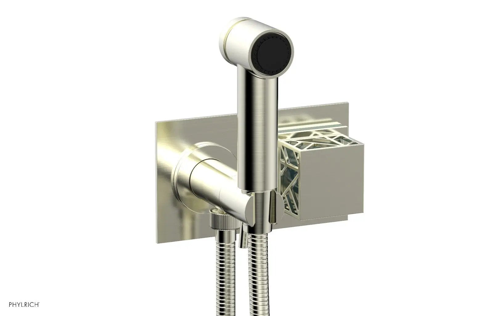 Phylrich JOLIE Wall Mounted Bidet, Square Handle with "Turquoise" Accents by Phylrich