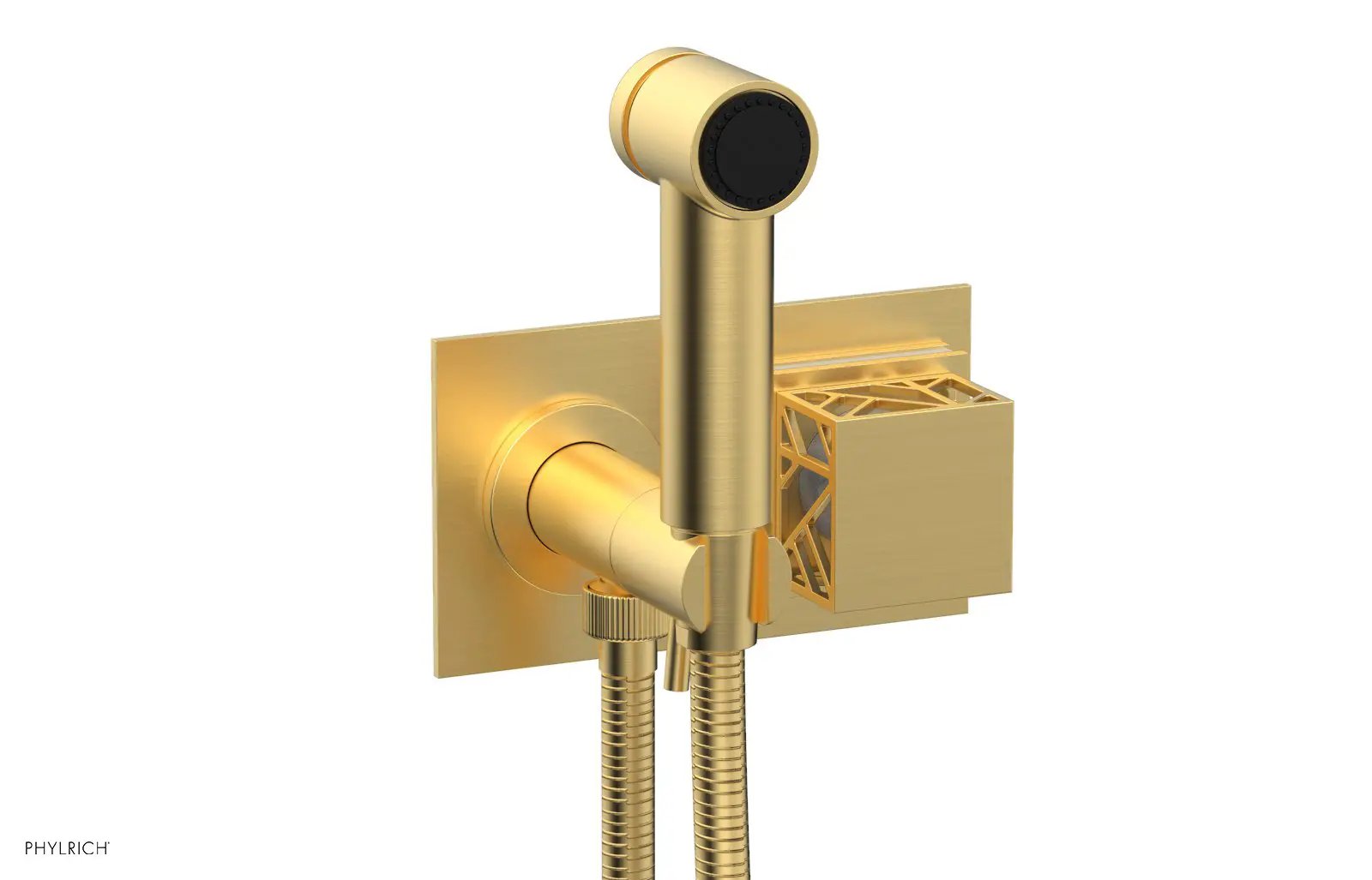 Phylrich JOLIE Wall Mounted Bidet, Square Handle with "White" Accents by Phylrich