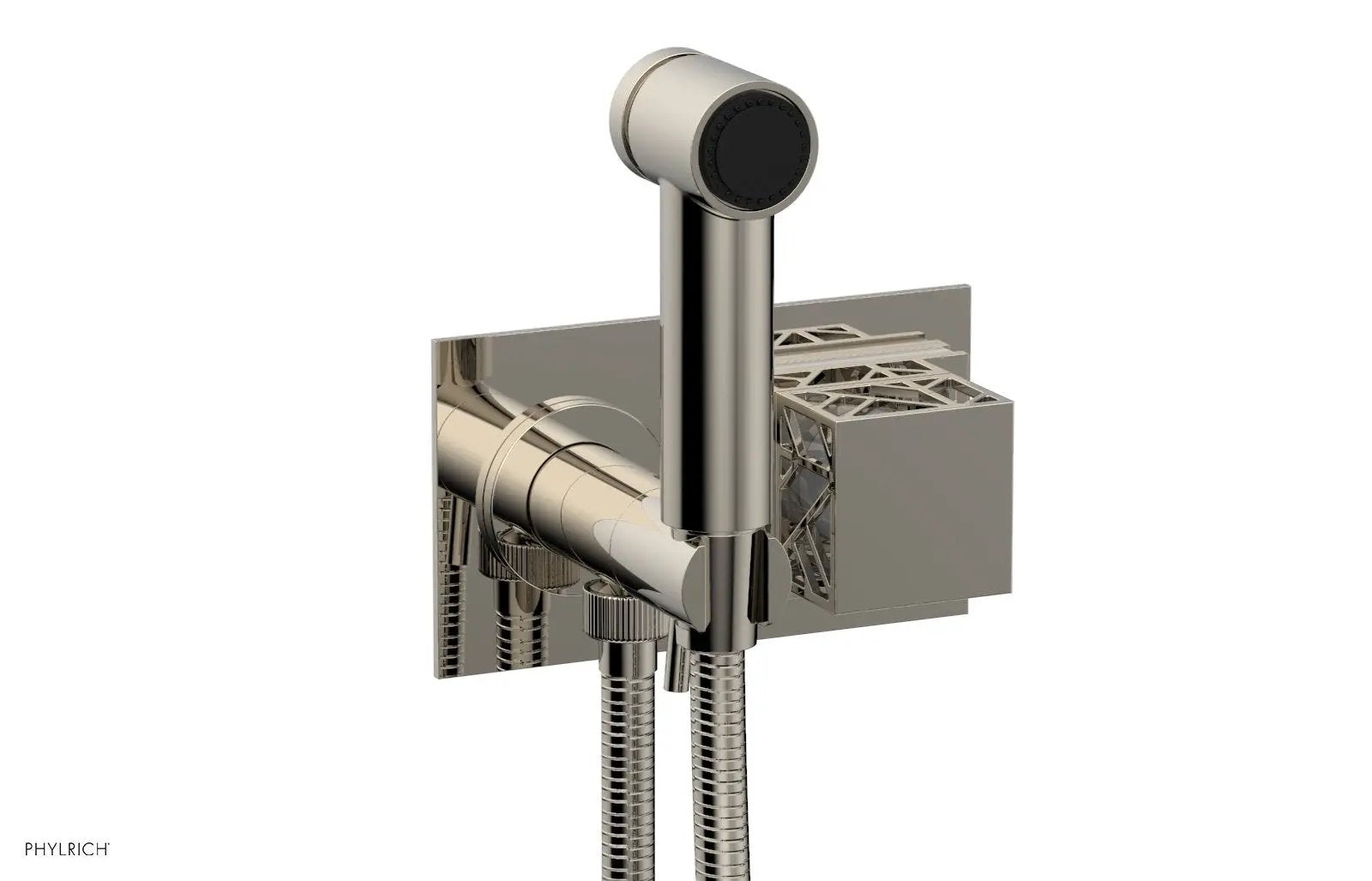 Phylrich JOLIE Wall Mounted Bidet, Square Handle with "White" Accents by Phylrich