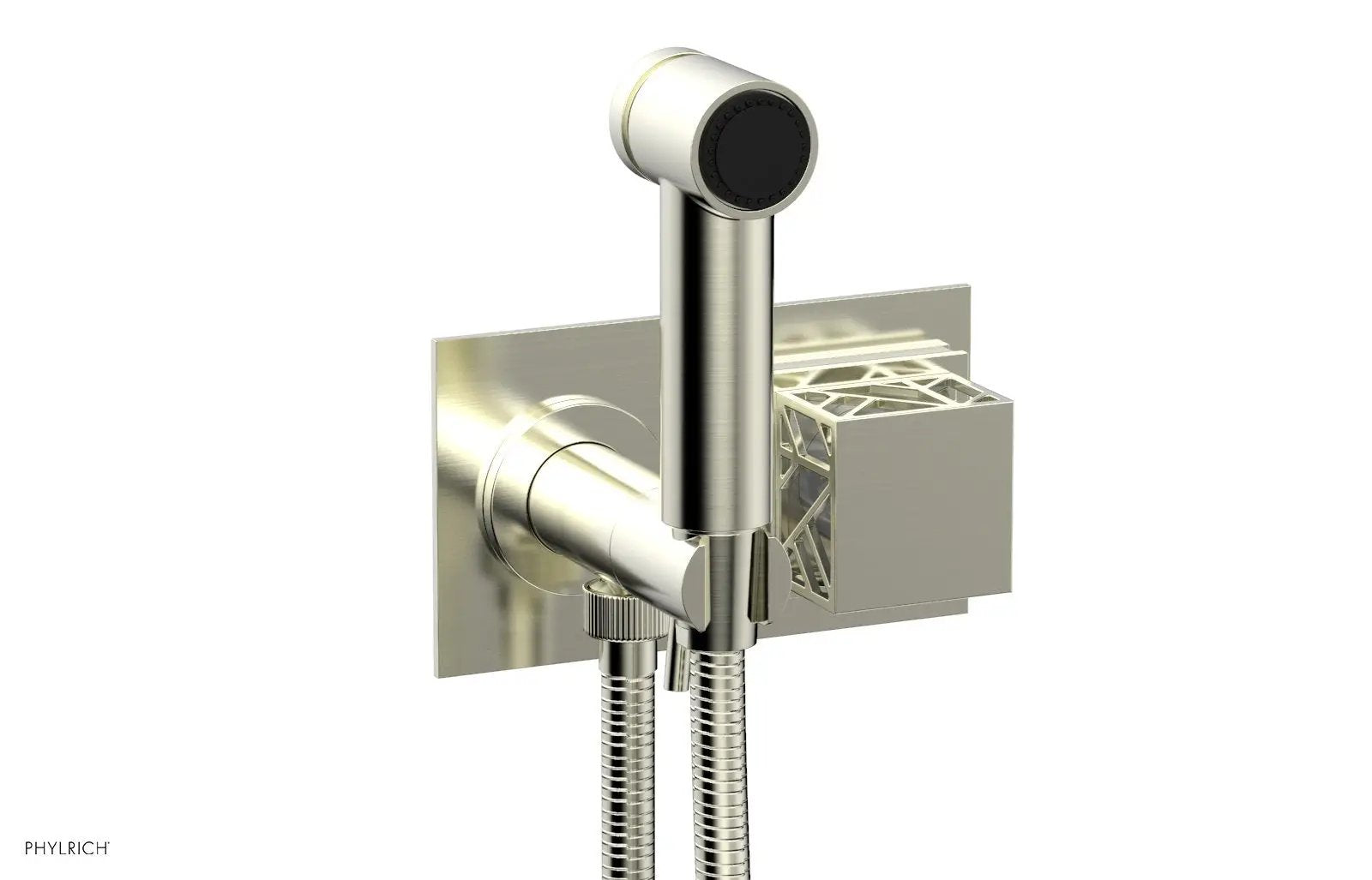 Phylrich JOLIE Wall Mounted Bidet, Square Handle with "White" Accents by Phylrich