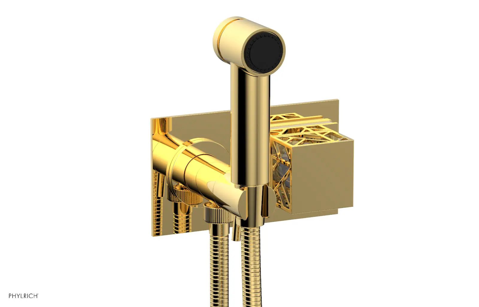 Phylrich JOLIE Wall Mounted Bidet, Square Handle with "White" Accents by Phylrich