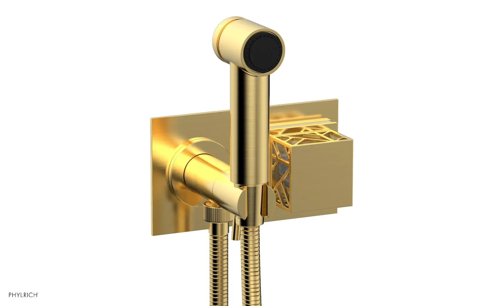 Phylrich JOLIE Wall Mounted Bidet, Square Handle with "White" Accents by Phylrich
