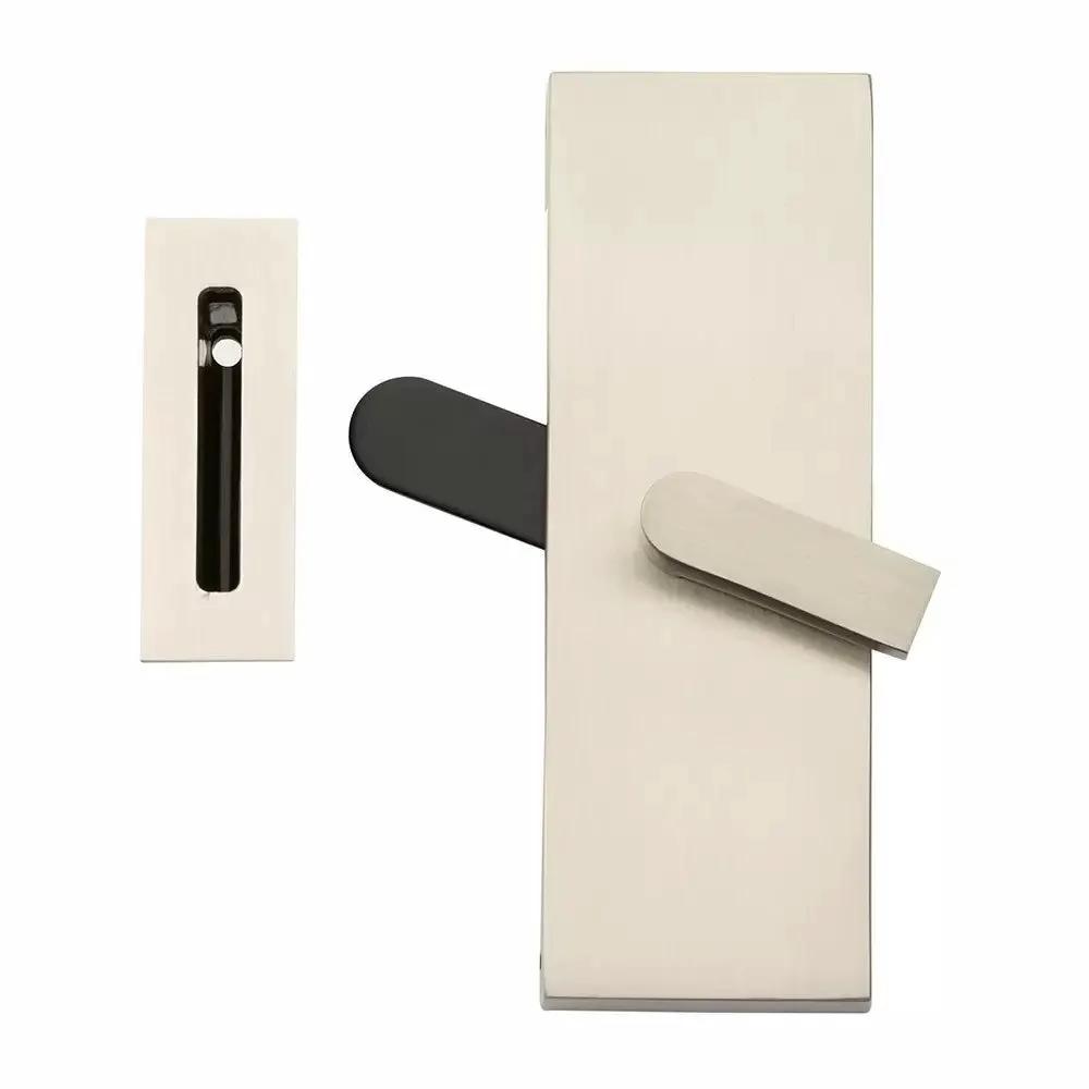 Emtek Modern Rectangular Barn Door Privacy Lock with Strike by Emtek