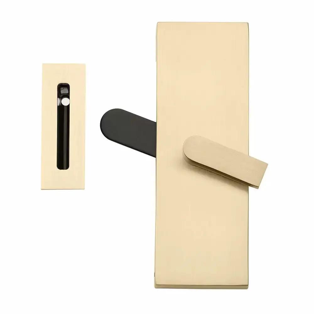 Emtek Modern Rectangular Barn Door Privacy Lock with Strike by Emtek