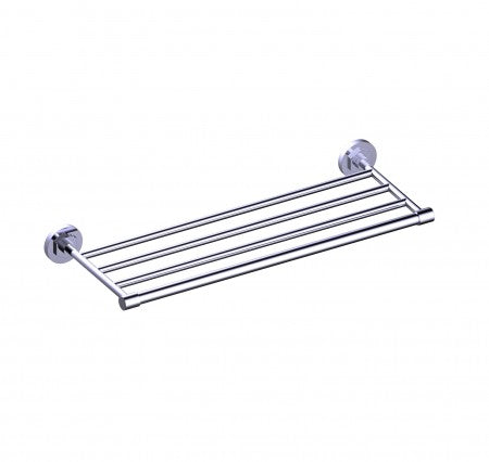 polished chrome towel shelf