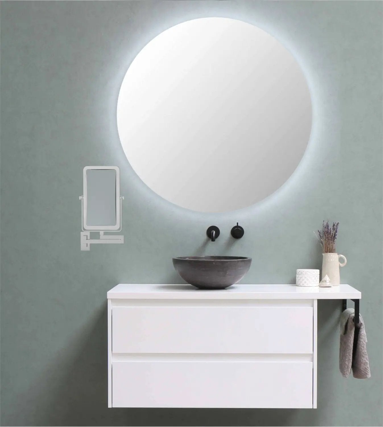 chrome makeup mirror