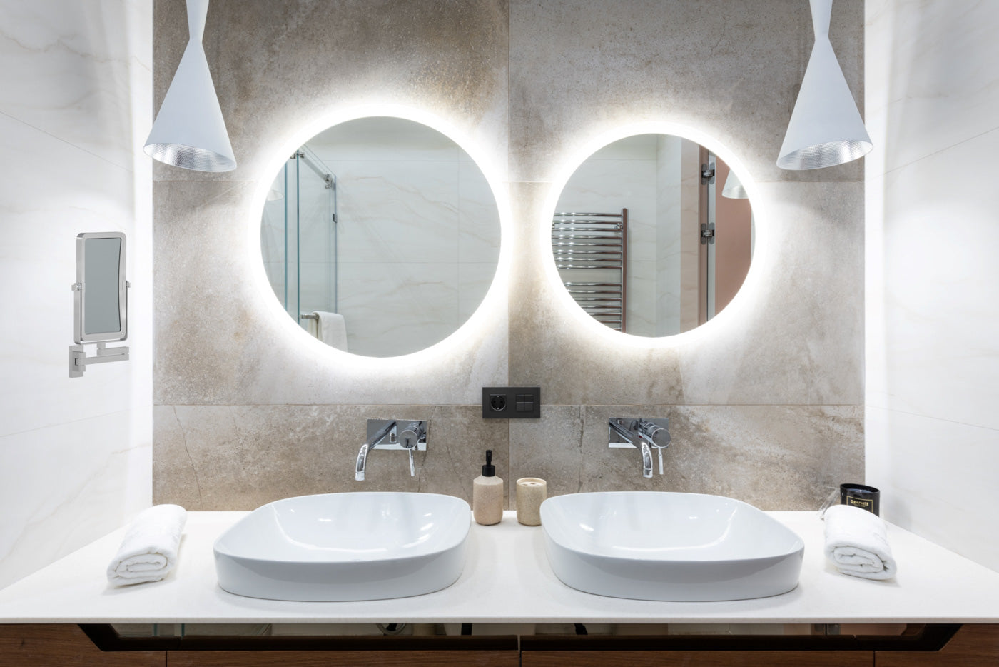 chrome makeup mirror