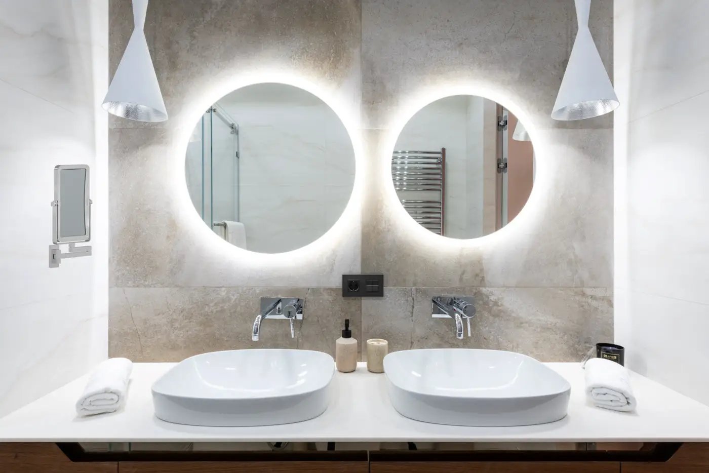 chrome makeup mirror