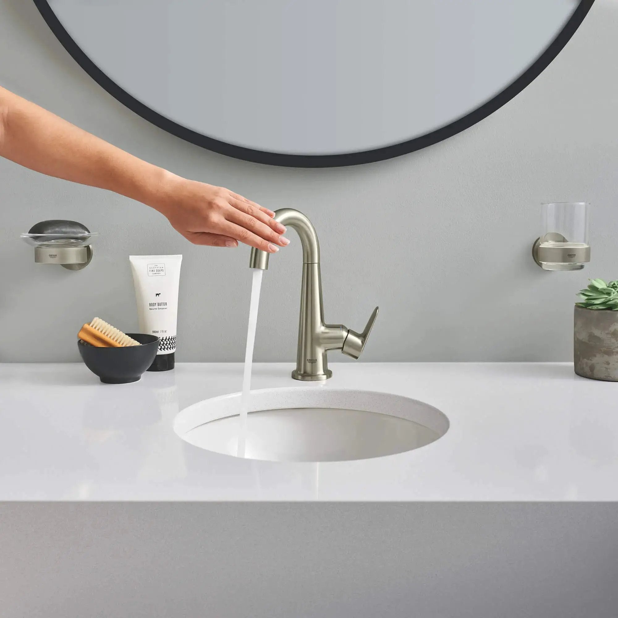 brushed nickel soap dish