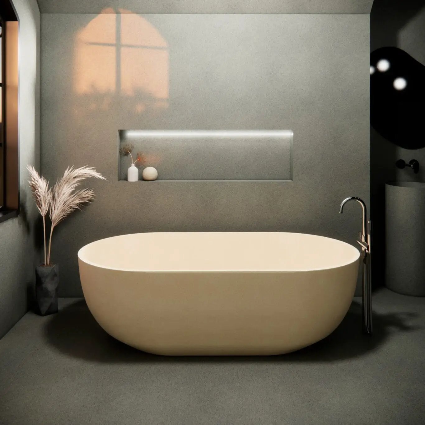 Balux Amari 72 Concrete Freestanding Bathtub by Balux