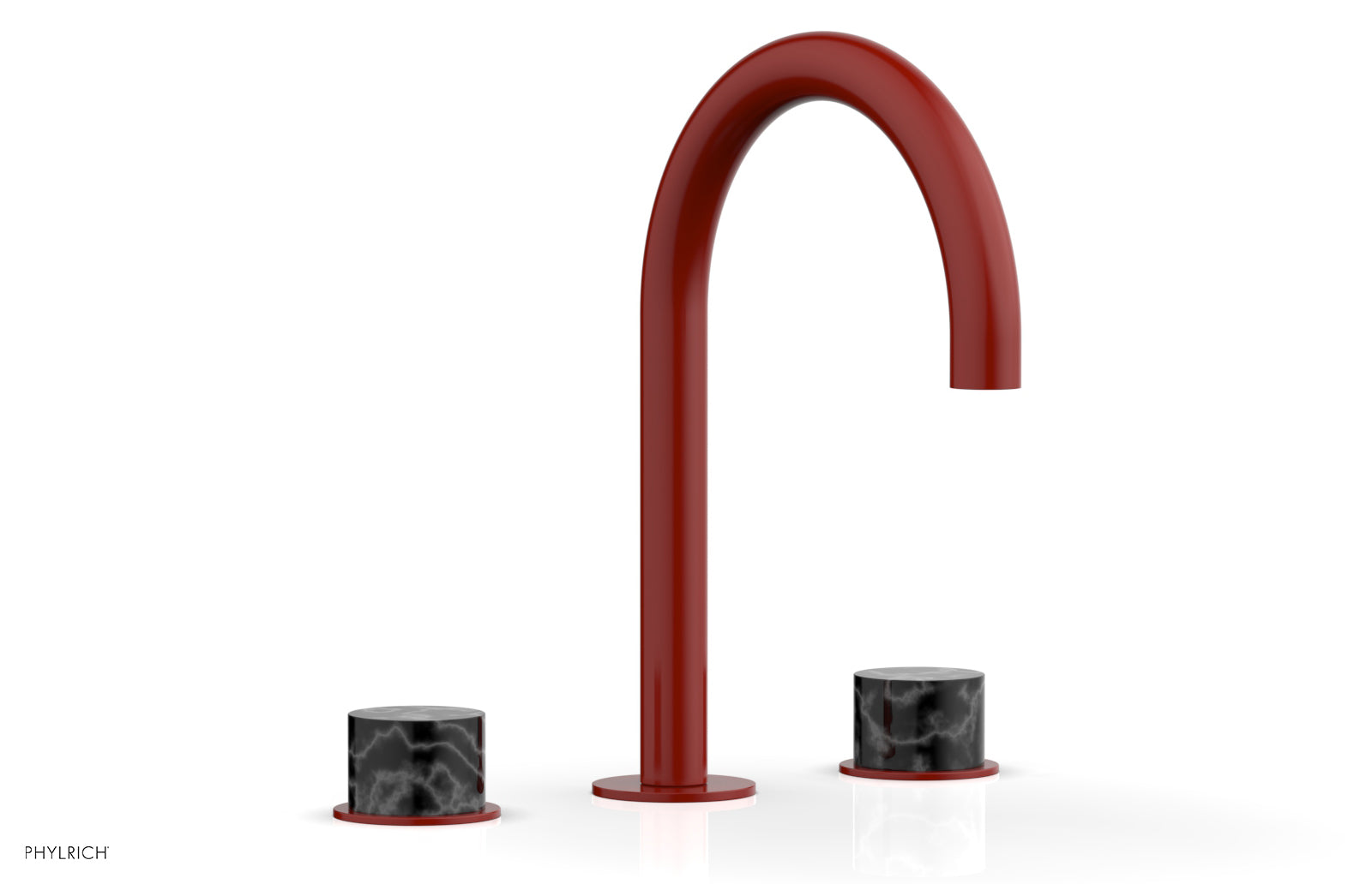 Phylrich BASIC II Widespread Faucet - Black Marble Handles by Phylrich
