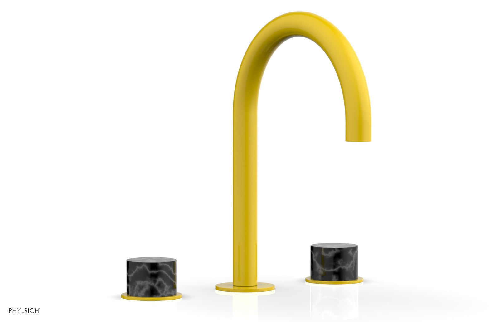 Phylrich BASIC II Widespread Faucet - Black Marble Handles by Phylrich