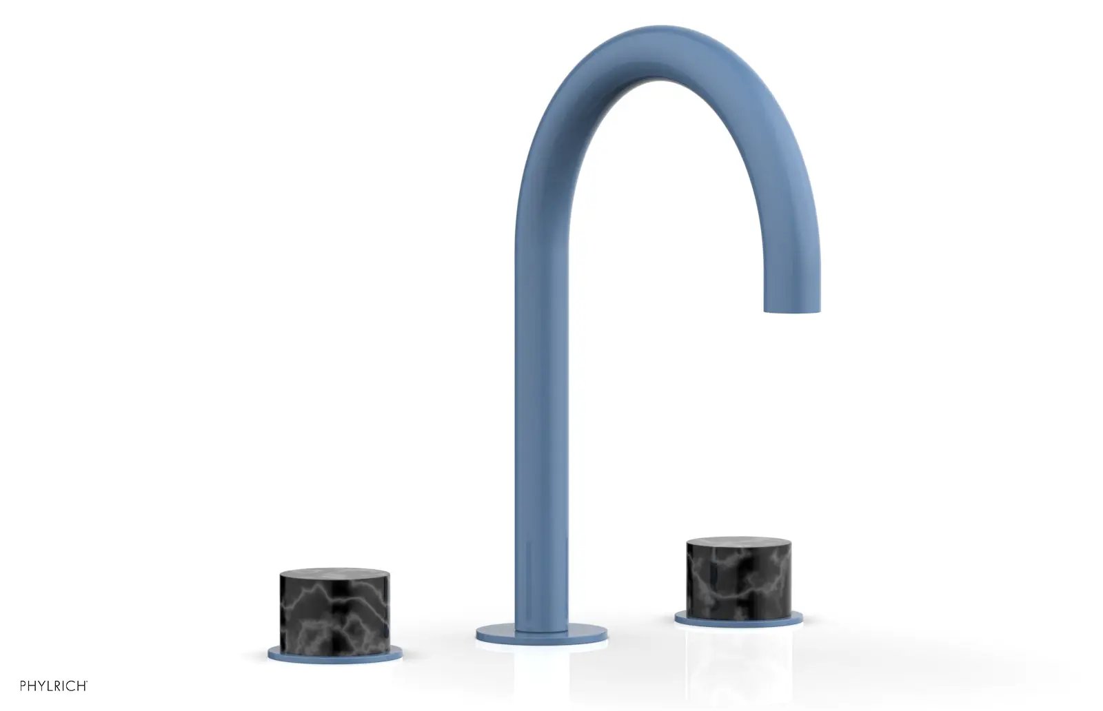 Phylrich BASIC II Widespread Faucet - Black Marble Handles by Phylrich
