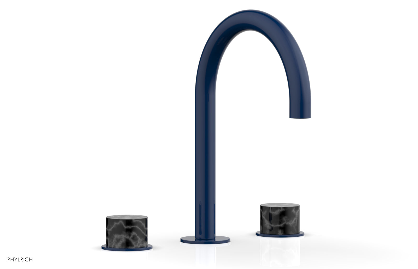 Phylrich BASIC II Widespread Faucet - Black Marble Handles by Phylrich