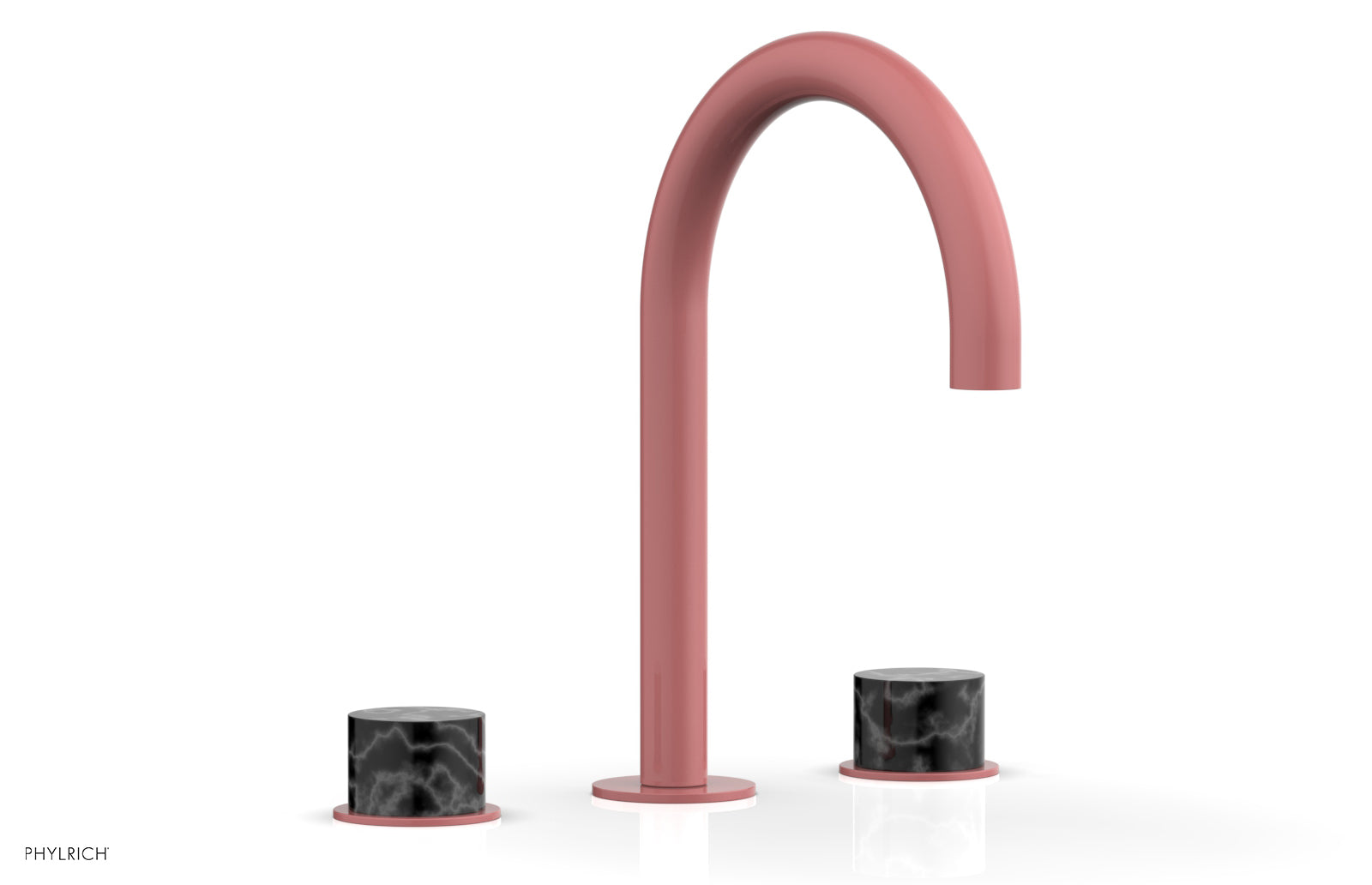 Phylrich BASIC II Widespread Faucet - Black Marble Handles by Phylrich