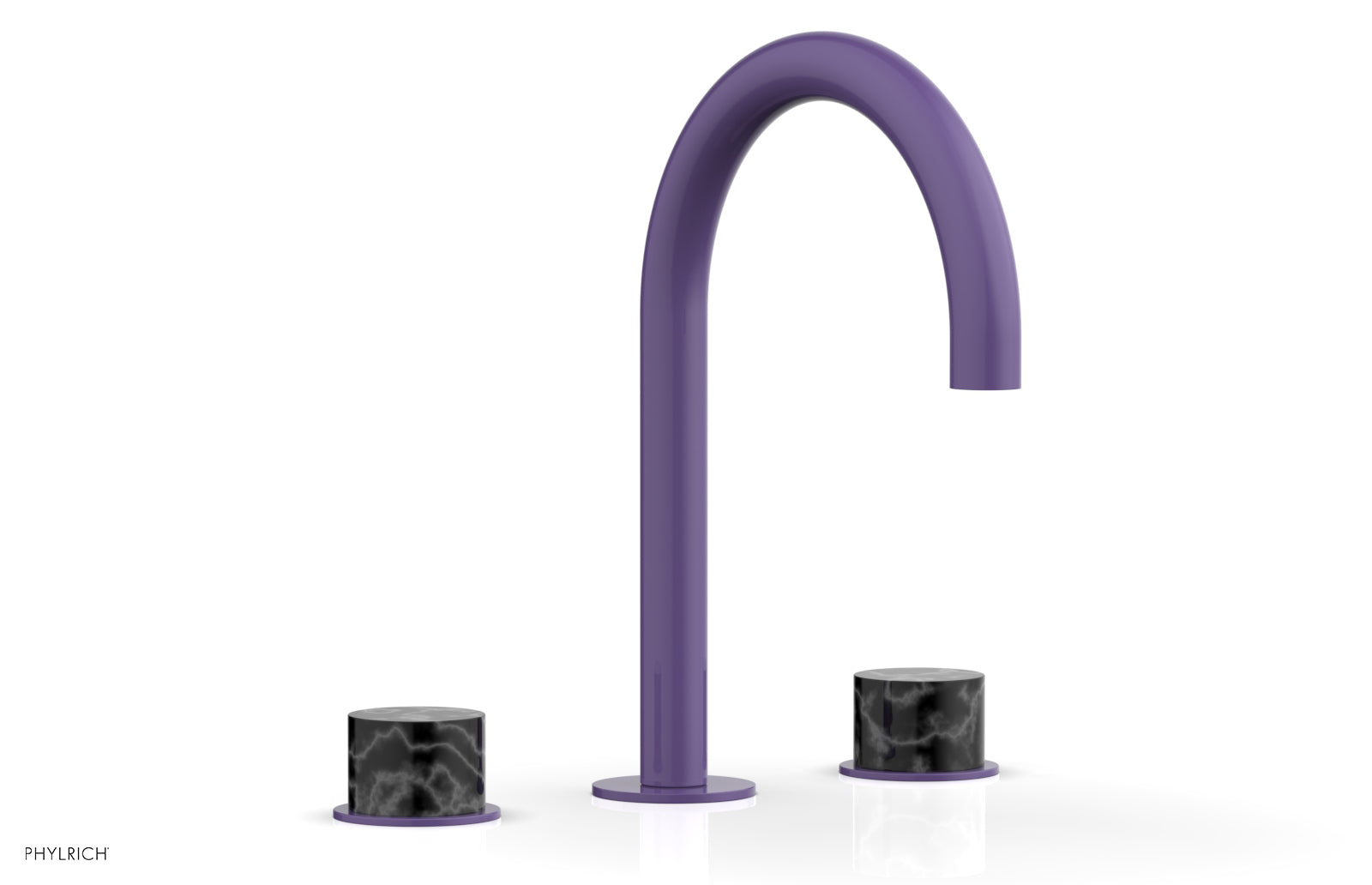 Phylrich BASIC II Widespread Faucet - Black Marble Handles by Phylrich