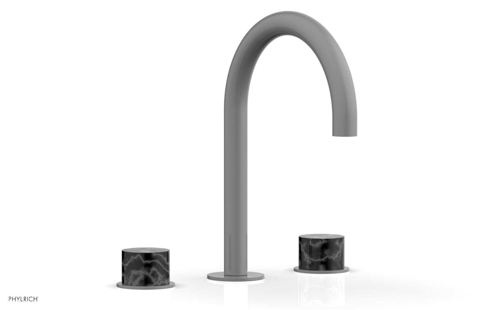 Phylrich BASIC II Widespread Faucet - Black Marble Handles