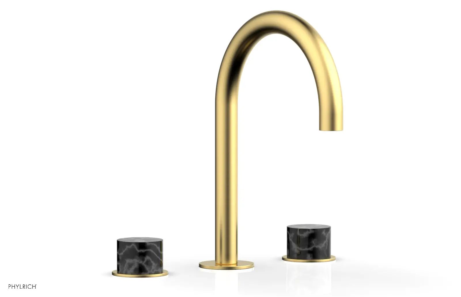 Phylrich BASIC II Widespread Faucet - Black Marble Handles by Phylrich