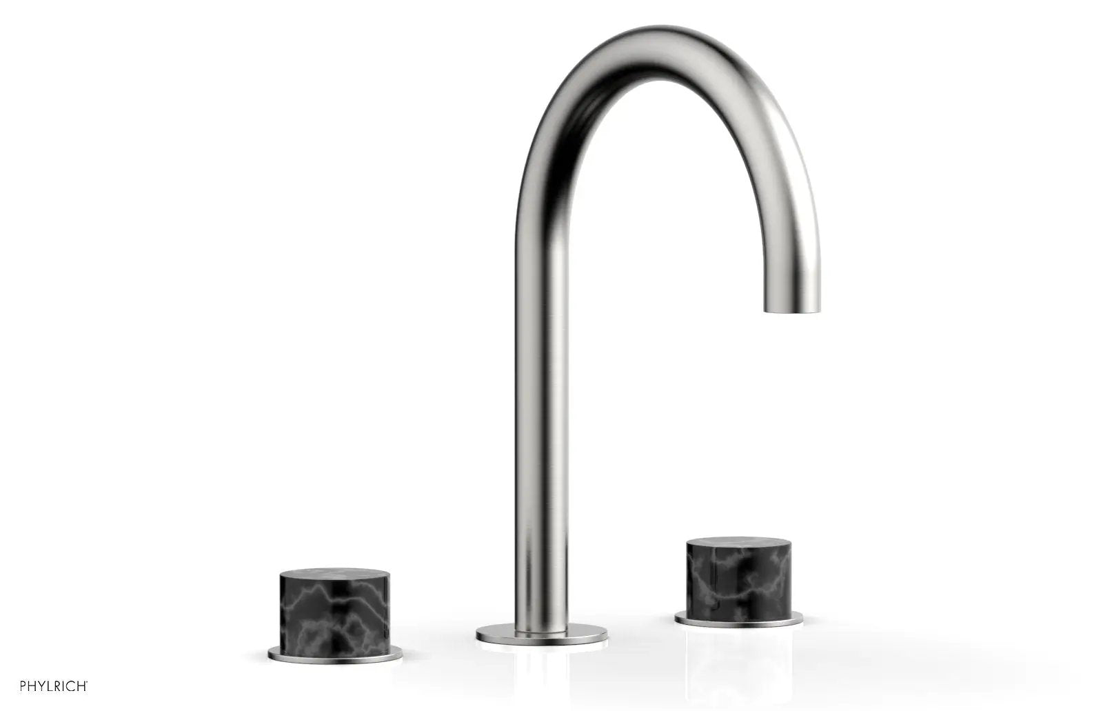 Phylrich BASIC II Widespread Faucet - Black Marble Handles by Phylrich