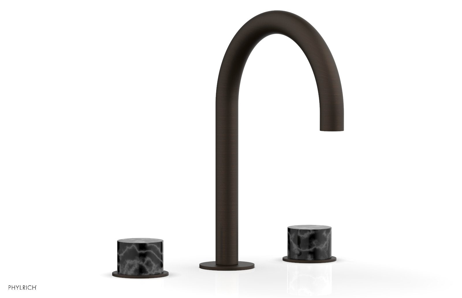 Phylrich BASIC II Widespread Faucet - Black Marble Handles by Phylrich