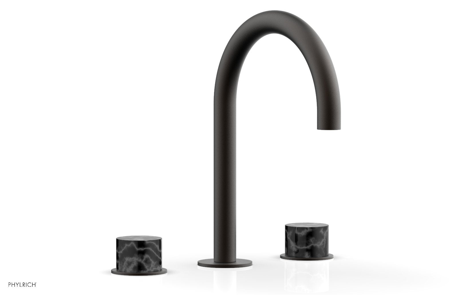 Phylrich BASIC II Widespread Faucet - Black Marble Handles by Phylrich