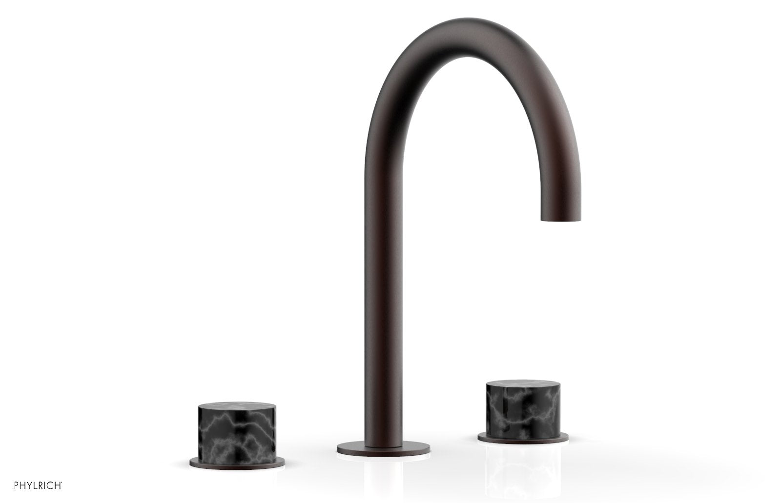Phylrich BASIC II Widespread Faucet - Black Marble Handles by Phylrich