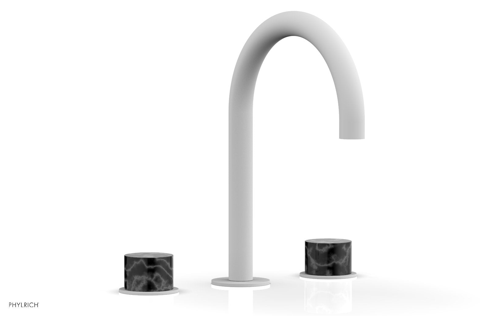 Phylrich BASIC II Widespread Faucet - Black Marble Handles by Phylrich