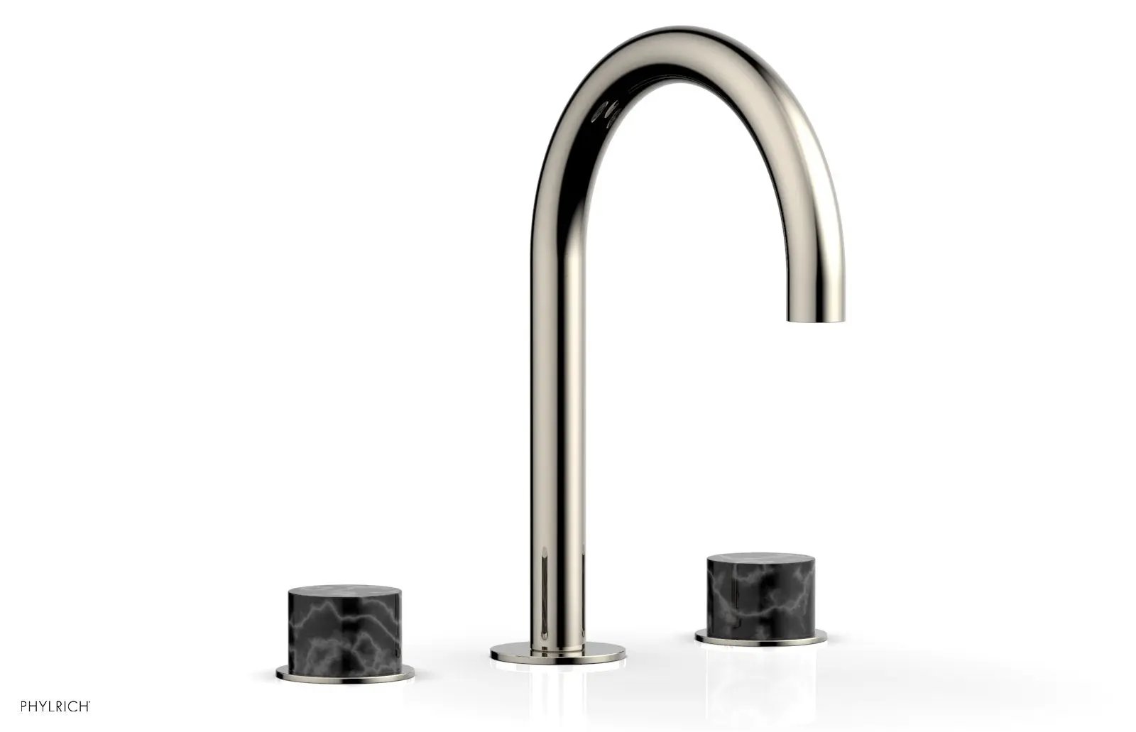 Phylrich BASIC II Widespread Faucet - Black Marble Handles by Phylrich