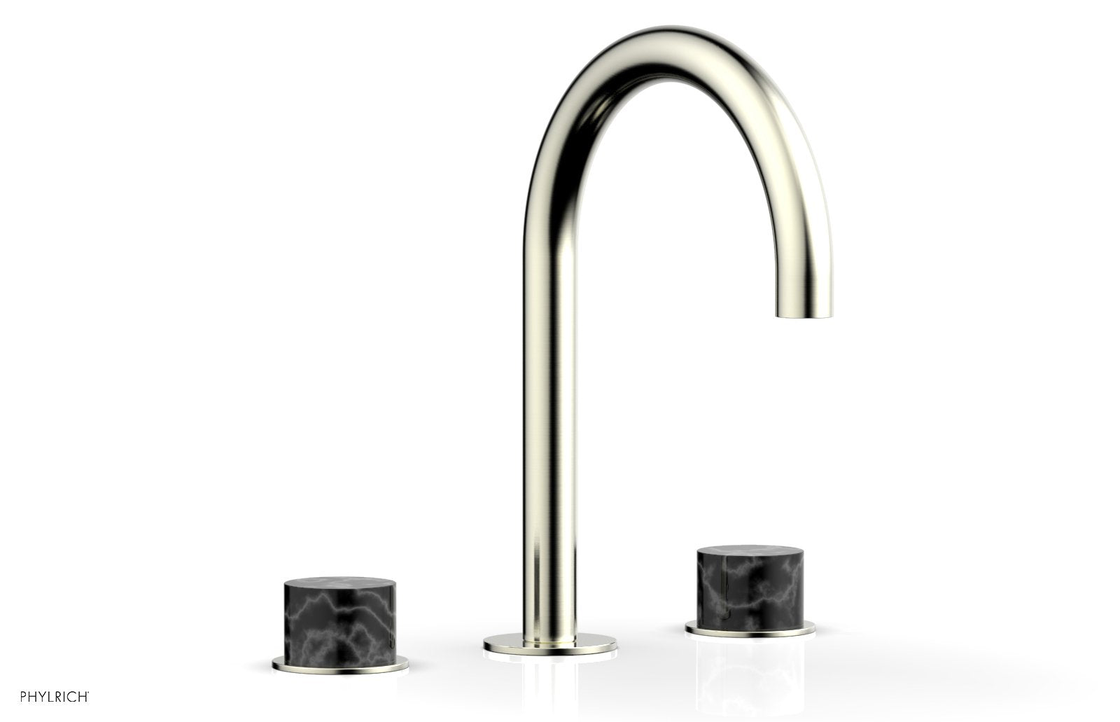 Phylrich BASIC II Widespread Faucet - Black Marble Handles