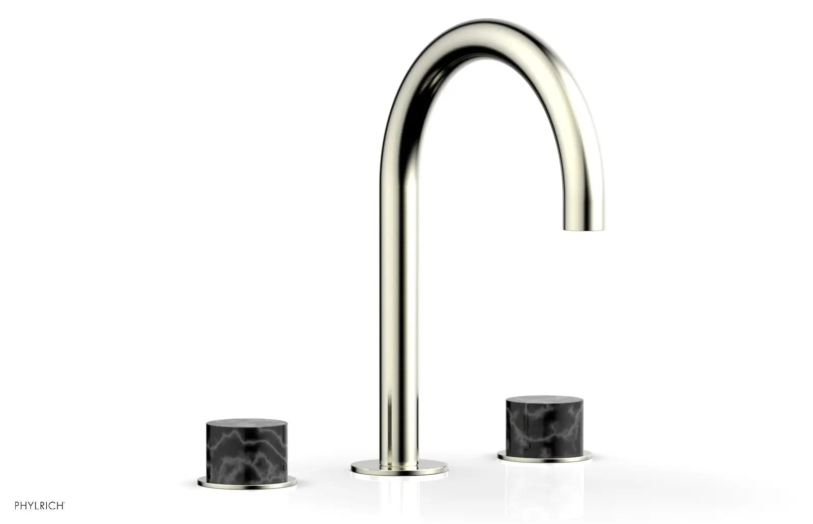 Phylrich BASIC II Widespread Faucet - Black Marble Handles by Phylrich