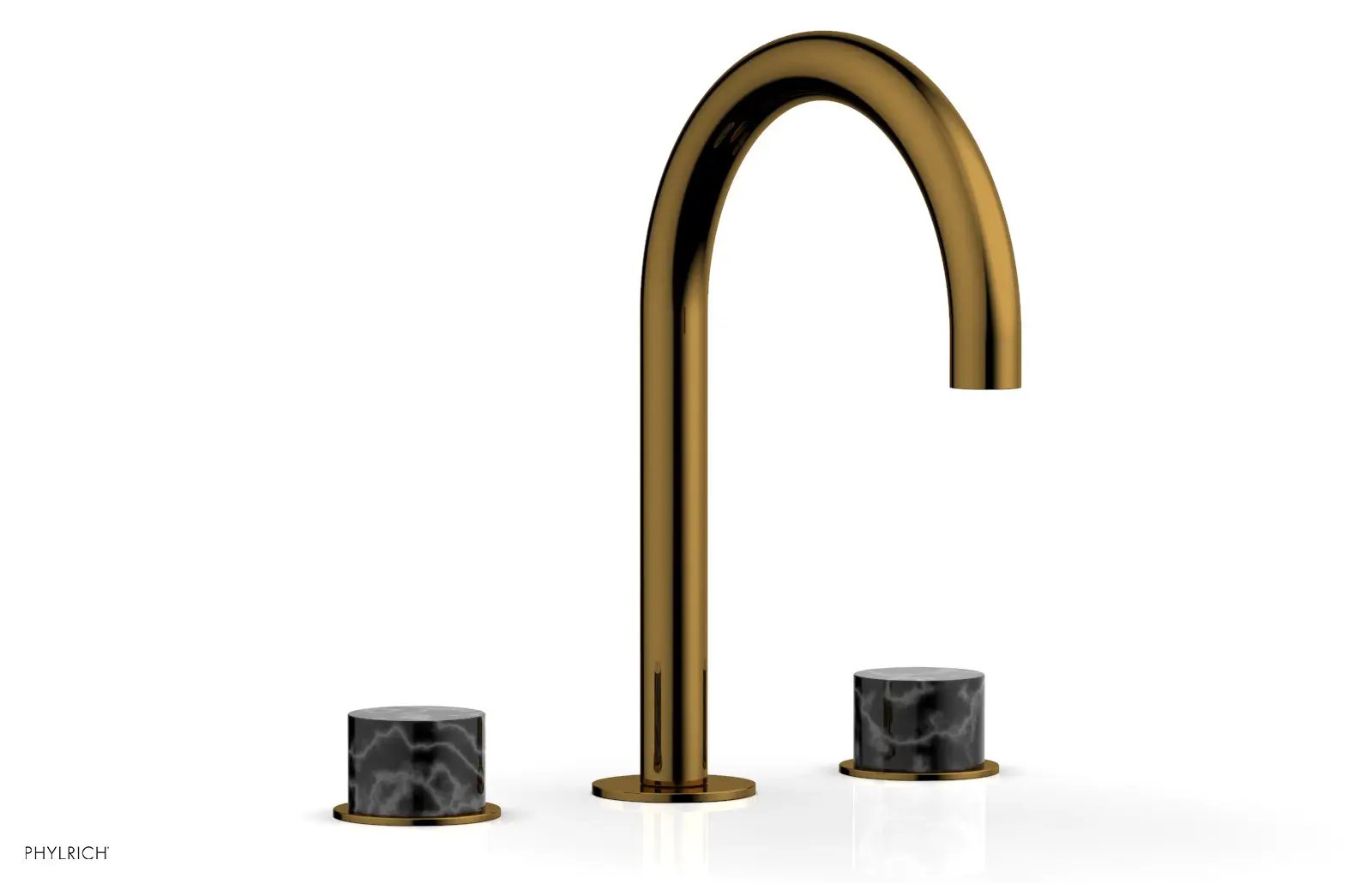 Phylrich BASIC II Widespread Faucet - Black Marble Handles by Phylrich