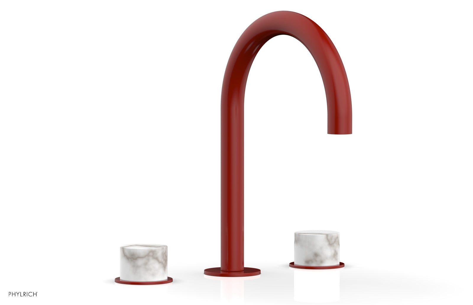 Phylrich BASIC II Widespread Faucet - White Marble Handles