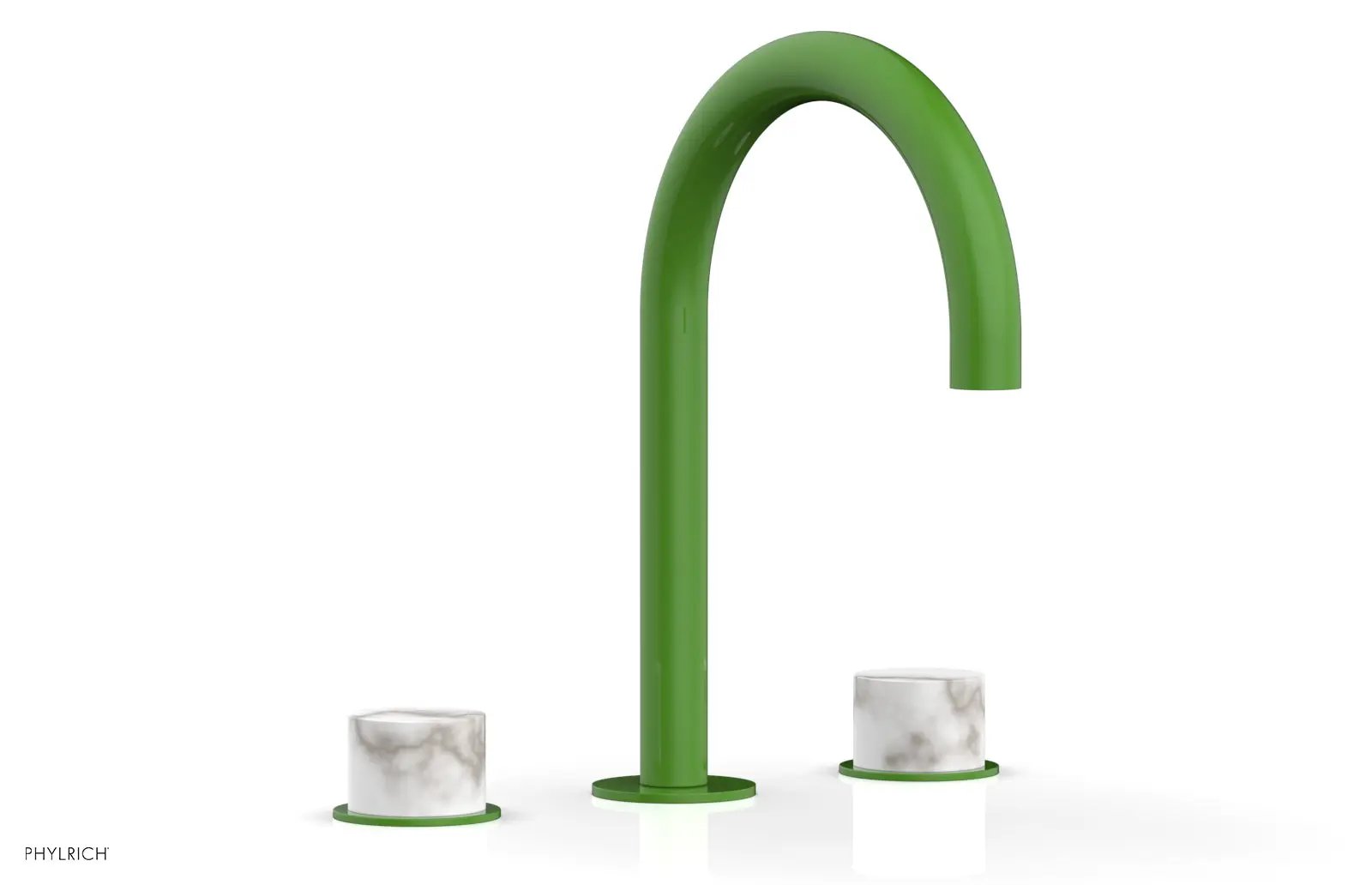 Phylrich BASIC II Widespread Faucet - White Marble Handles by Phylrich