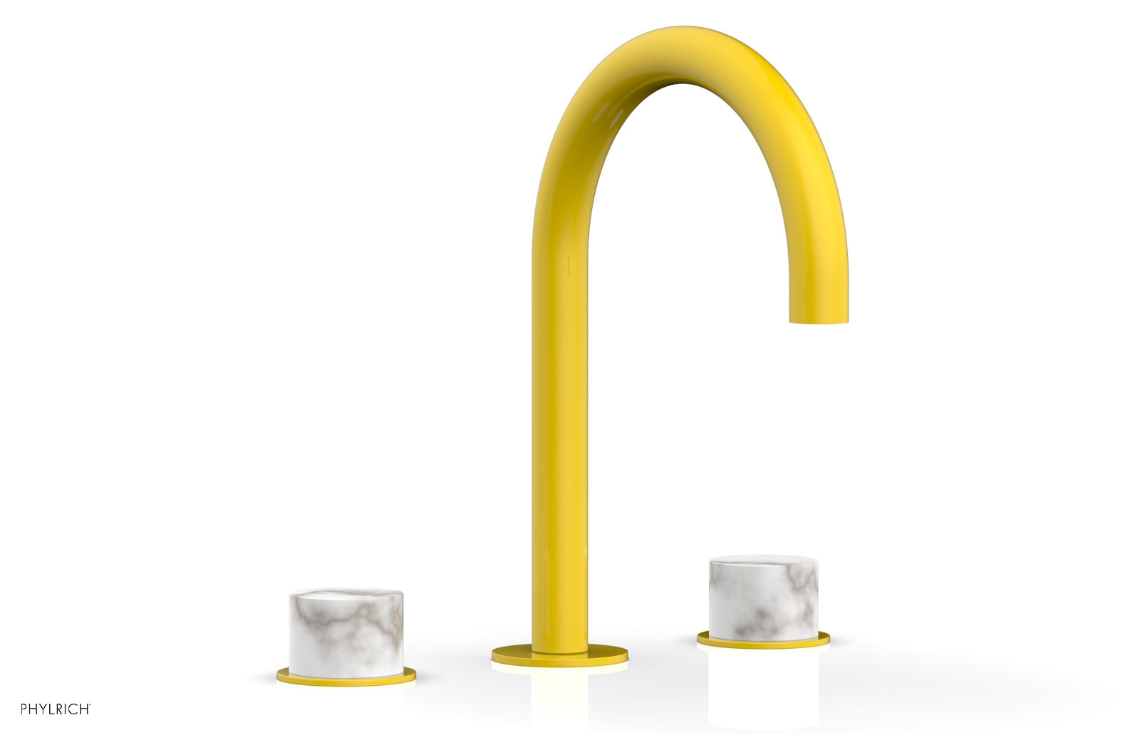 Phylrich BASIC II Widespread Faucet - White Marble Handles