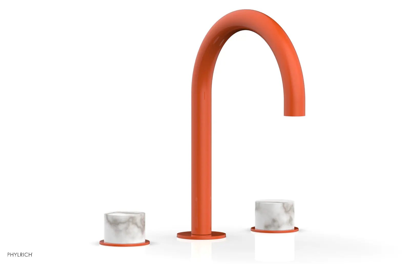 Phylrich BASIC II Widespread Faucet - White Marble Handles by Phylrich