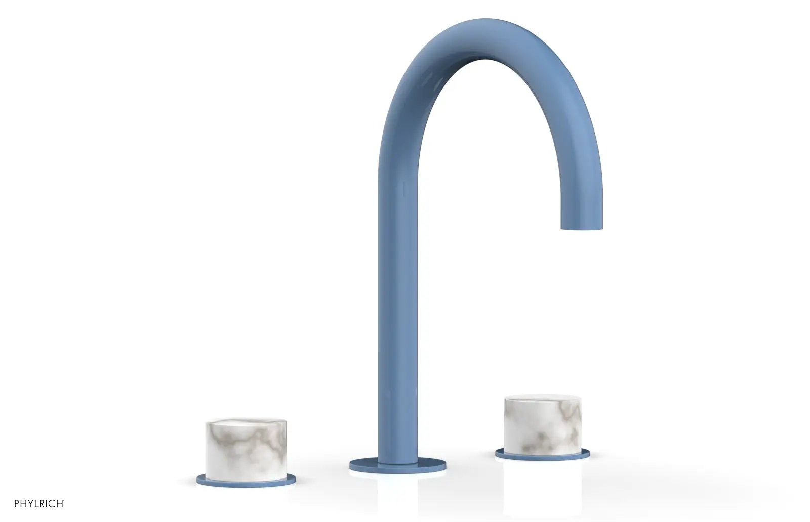 Phylrich BASIC II Widespread Faucet - White Marble Handles by Phylrich