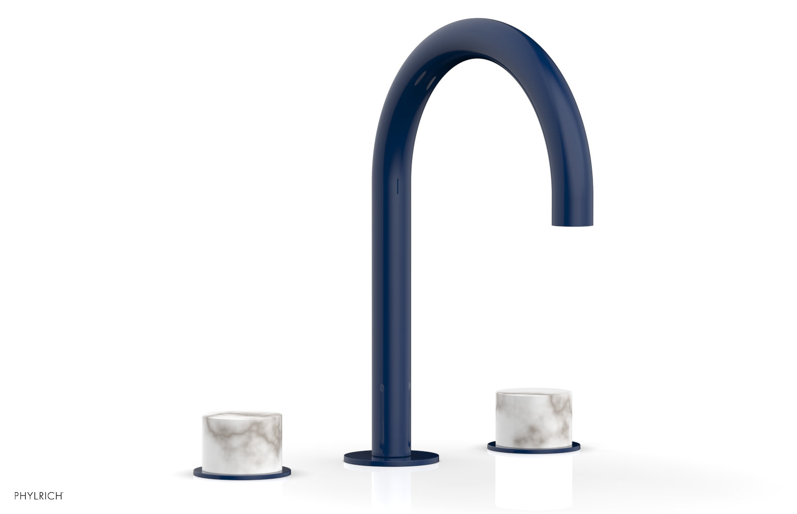 Phylrich BASIC II Widespread Faucet - White Marble Handles