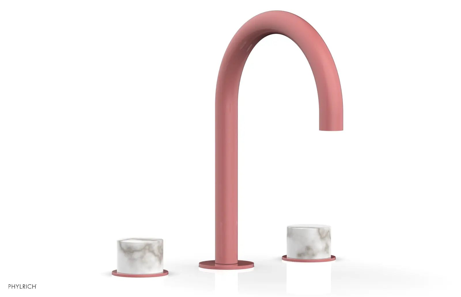Phylrich BASIC II Widespread Faucet - White Marble Handles by Phylrich